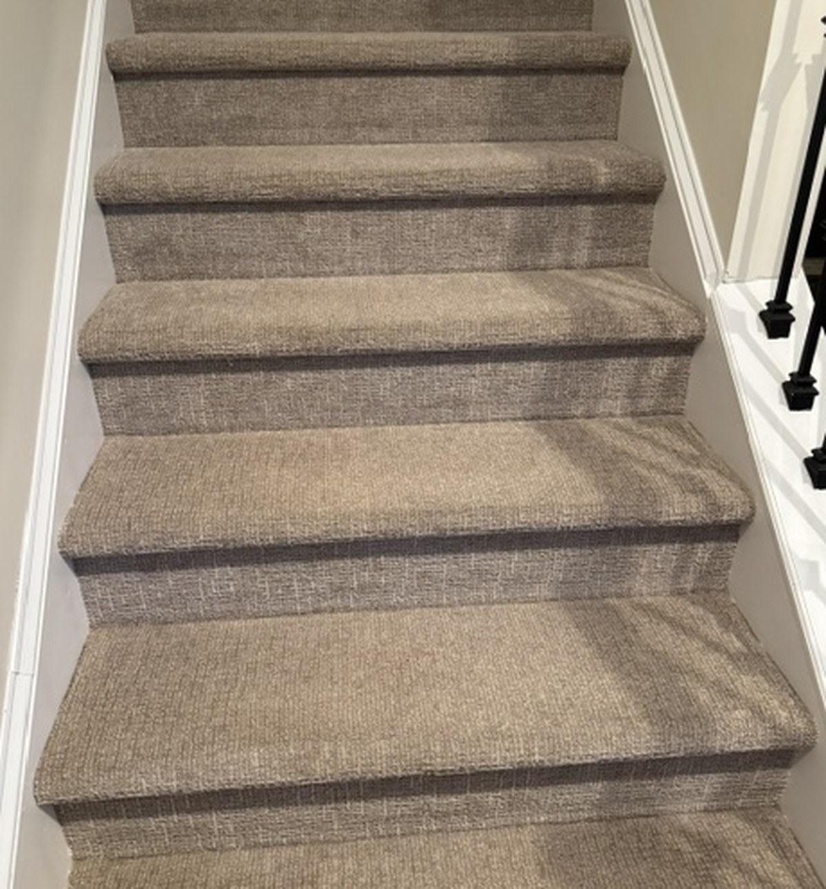 Finished carpeted stairs after service