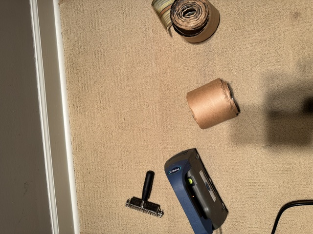 Carpet Repair Before & After - Project Progress