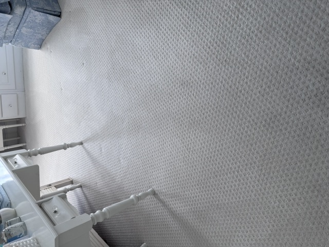 After carpet stretching and professional cleaning